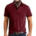 thumbnail image 1 of Men's Shirts Product Classification Men's Shirts Title Male Summer And Spring Solid Color Lapel Short Sleeve Button Neck Striped Oversized Shirt Top, 1 of 5