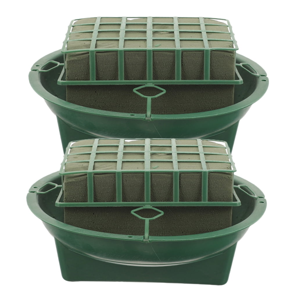 WHAMVOX  2 Pcs Party Flower Arrangement Tool Dried Mud Natural Aisle Flowers Floral Foam Green