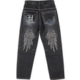 thumbnail image 5 of Pantalones vaqueros de hip-hop de moda para hombres, pantalones de skate holgados y lavados, talla grande, 5 of 5
