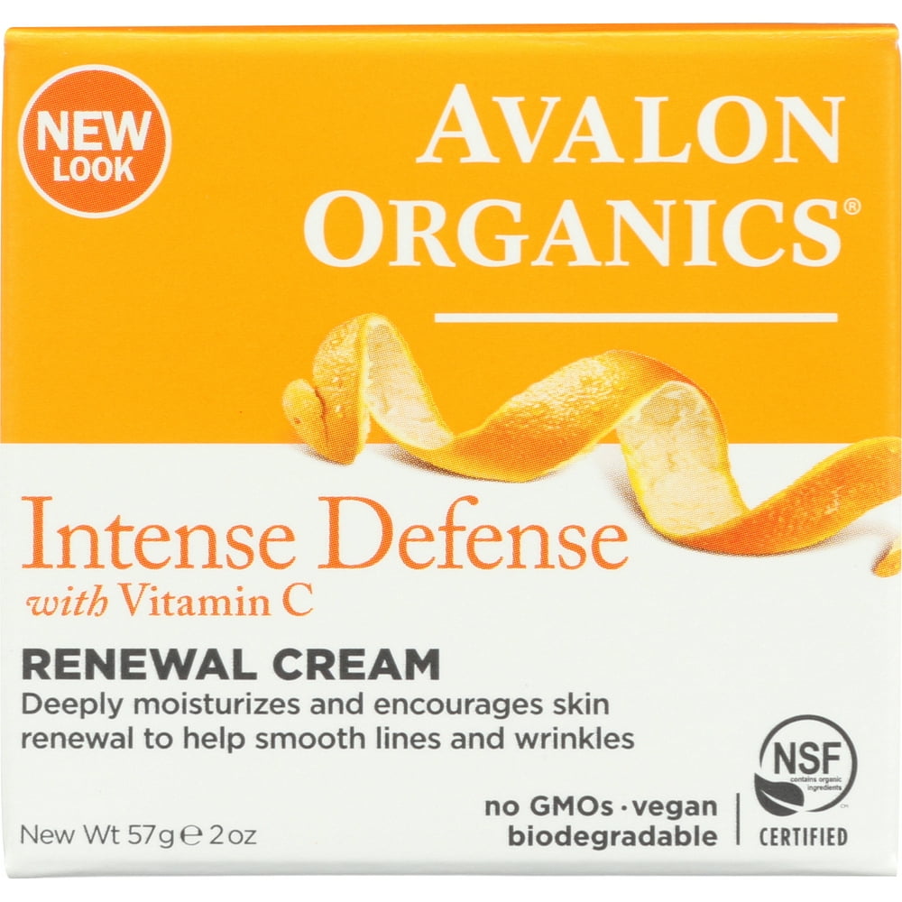 Avalon Organics Intense Defense with Vitamin C Renewal Cream, 2 oz