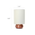 thumbnail image 2 of Simple Designs Gemini 2 Pack Mini Touch Lamp with Rose Gold Base and Cream Fabric Shades, 2 of 6