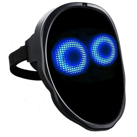 

XCVBTZQG Led With Bluetooth Programmable App Shining Led Light Up Face For Adult Kid Halloween Masquerade Party（Dry Battery 5 And Rechargeable） Brand design(Clearance)