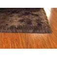 thumbnail image 2 of Soho Luxurious Faux Sheepskin Square Shape Brown Shag Area Rug, 2 of 5
