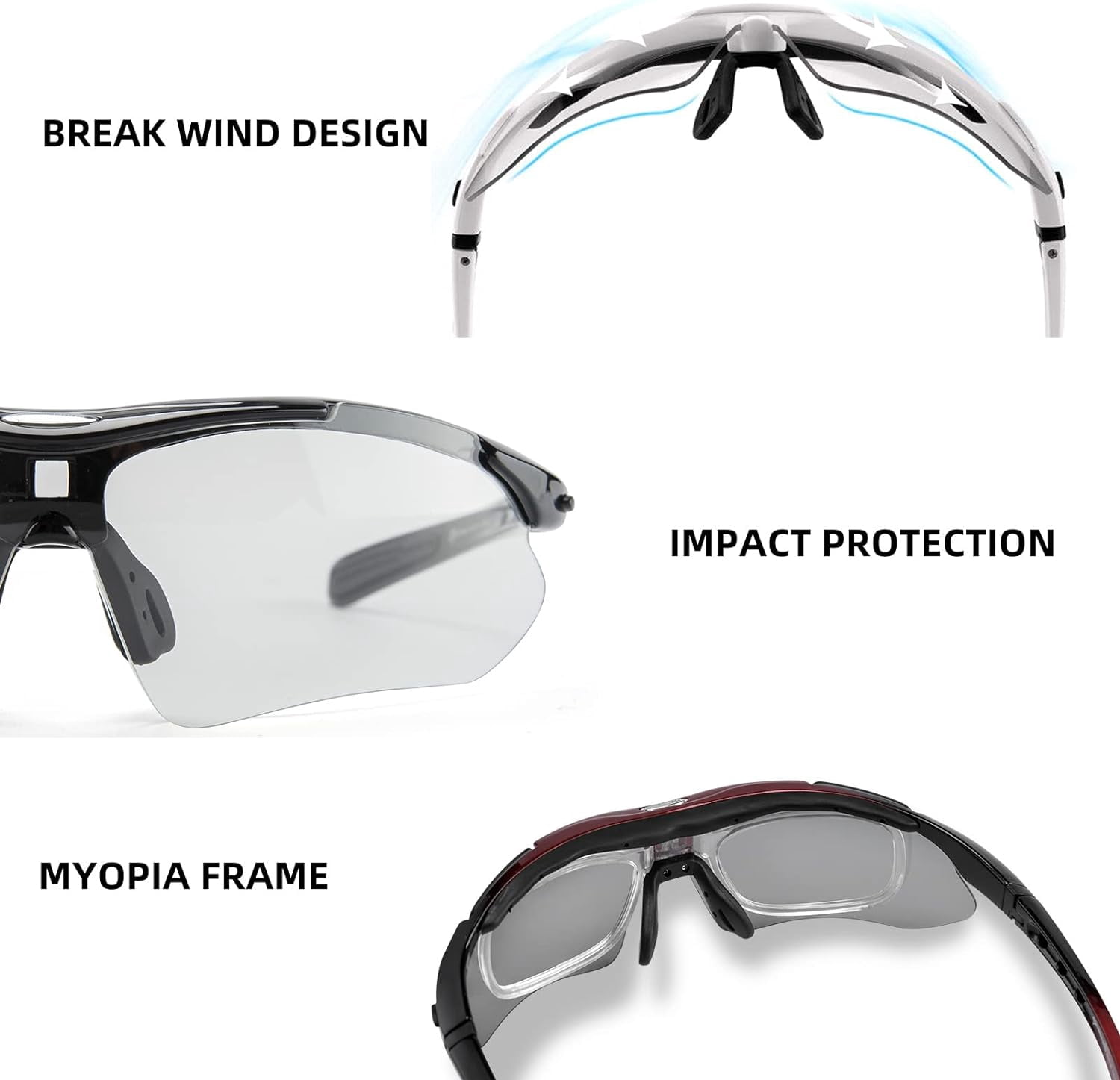 ROCKBROS Photochromic Sunglasses Mens Bike Glasses for Sports Cycling Biking Running Fishing Sunglasses UV Protection