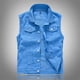 thumbnail image 2 of Chaleco vaquero sin mangas para hombre, corte ajustado, estilo retro desgastado, botones, estilo rock de los 80, tallas L-XXXXXL, 2 of 4