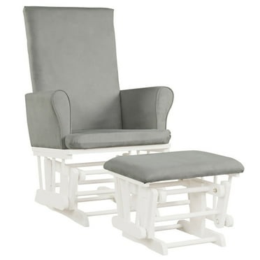 Topcobe Baby Relax Rocker Rocking Chair Glider and Ottoman Cushion Set, Rocking Chair for Living Room Bedroom Balcony, Gray