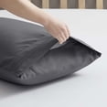 thumbnail image 6 of Nestl Pillow Cases, 1800 Series Luxury Soft Microfiber Queen/Standard Pillow Cases Set of 2 (20"x30"), Breathable & Easy Care Pillow Covers, Charcoal Grey, 6 of 6
