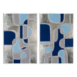 Stupell Industries Abstract Color Block Landscape Wall Art - Black