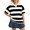 Black -BW31, variant on Striped Polo Shirts for Women Oversized Short Sleeve V Neck Y2k Streetwear Tops Summer Casual Tee Yellow XL