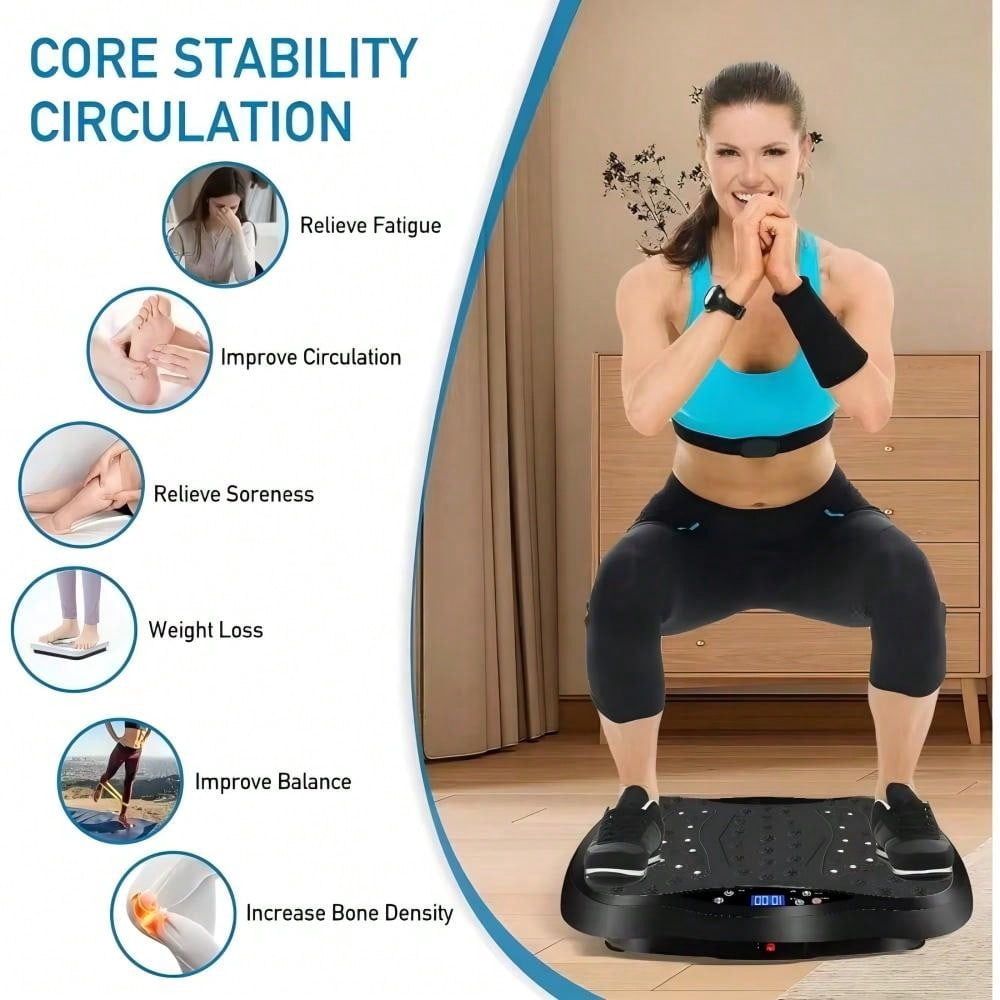 Vibration Plate Fitness Platform Exercise Machine Vibrating Shaking Full Body Shaker Workout Power Waver Vibrate Stand Shake Board Sport Gym For Weight Loss Fat Burner For Women Men 47933953