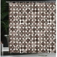 thumbnail image 3 of Ambesonne Mid Century Shower Curtain, Retro Round Mosaic Art, 69"Wx70"L, Warm Taupe, 3 of 4