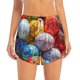 thumbnail image 2 of Balery Easter Eggs Pantalones cortos deportivos para mujer con forro y dos bolsillos, elásticos, para entrenamiento, gimnasio, yoga-X-Large, 2 of 7