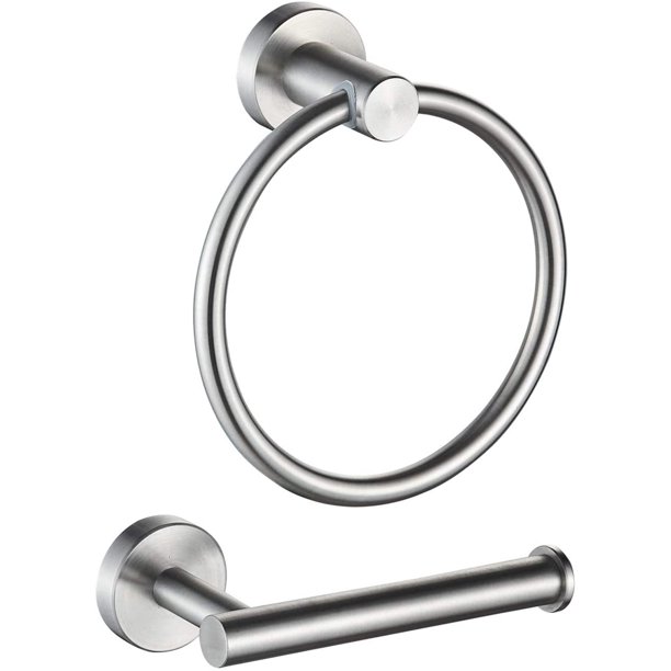 304 estante de baño cepillado juego de dos piezas Estante de toallas redondas de hardware de baño