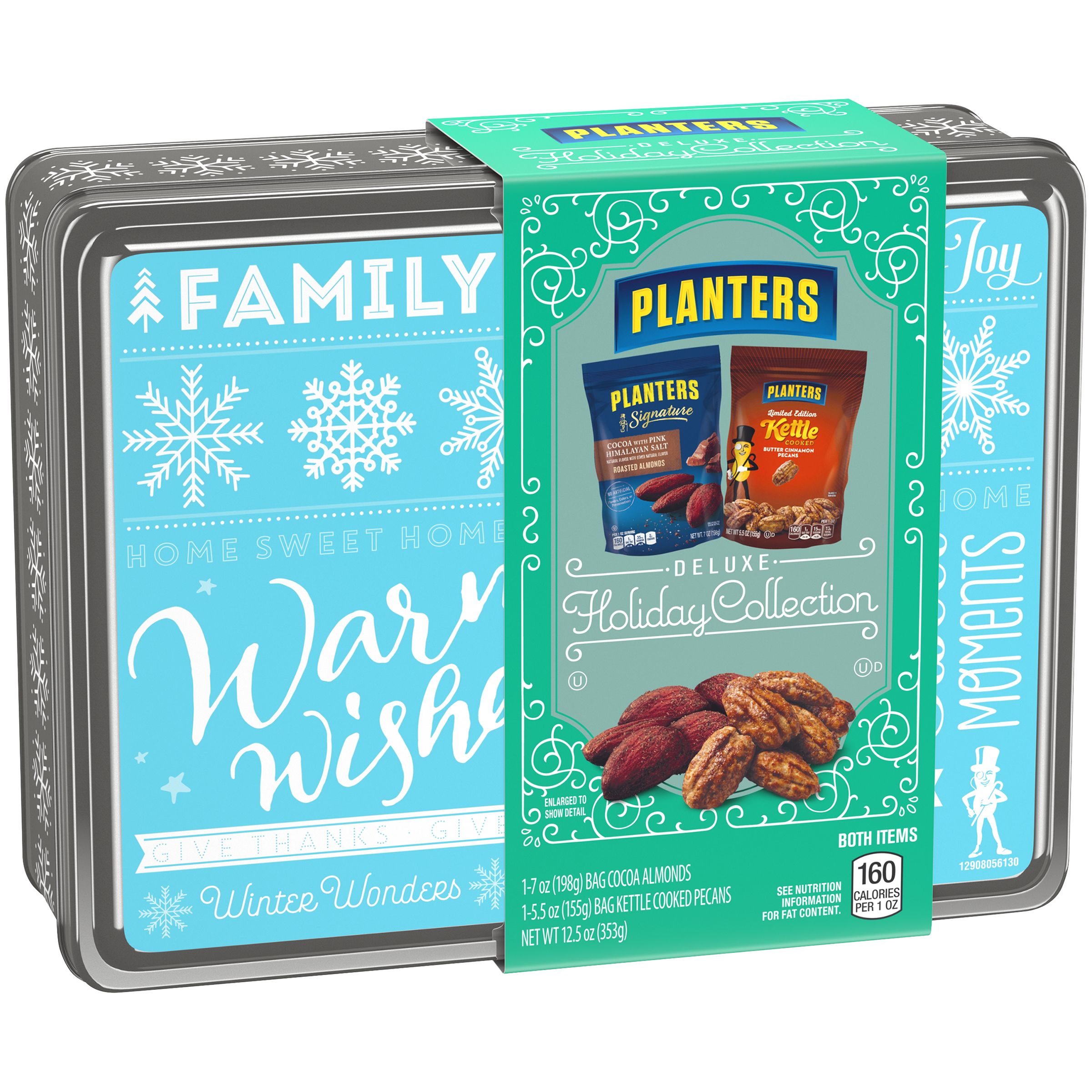 Planters Kettle Cooked Pecans & Signature Cocoa Almonds, Holiday Tin 12