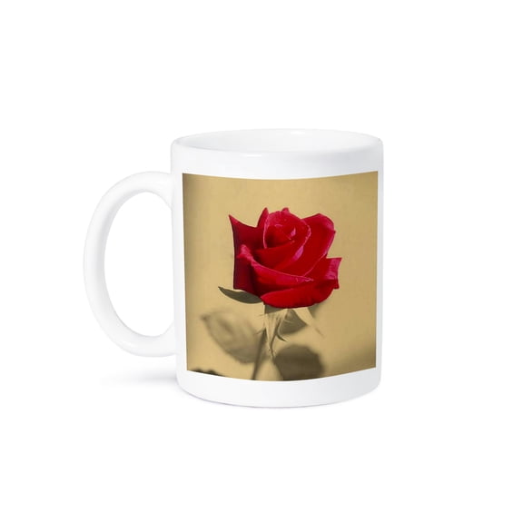 3dRose, Vintage Rose - rose, roses, red, love, heart, romantic, valentine, 11oz Mug