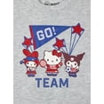 thumbnail image 2 of Wonder Nation x Hello Kitty Girls Short Sleeve Top and Shorts Pajama Set with Socks, 3-Piece, Sizes 4-18, 2 of 4