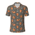 thumbnail image 2 of Daiia cute fall fox leaf Pattern Men’s Polo Shirts,Solid Deck Shirt,Classic Fit, Breathable Cotton Polo for Casual and Sport Wear-Small, 2 of 7