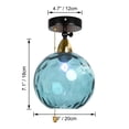 thumbnail image 2 of FSLiving RV Adjustable Light with Zipper Switch 12V Retro RV Decorative Ceiling Light Hallway Light Fixtures Ceiling Mount, E26 E27 Sky Blue Hammered Semi Flush Mount Interior Lighting for RV Camper, 2 of 7