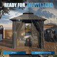 thumbnail image 3 of Sunmthink Outdoor Gazebo for Patio 8'x8', Metal Frame Canopy with Double Roofs, Heavy Duty Party Tent and Shelter with Mosquito Netting and Privacy Screen for Backyard,Garden,Deck (Gray), 3 of 9