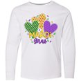 thumbnail image 3 of Inktastic Mardi Gras with Hearts and Patterns Long Sleeve Youth T-Shirt, 3 of 5