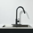 thumbnail image 5 of Black Kitchen Faucets with Pull-Down Sprayer , 2.5GPM High Arc Single Handle, Stainless Steel, with Deck Plate, for Farmhouse Camper Laundry Rv Bar, 5 of 12