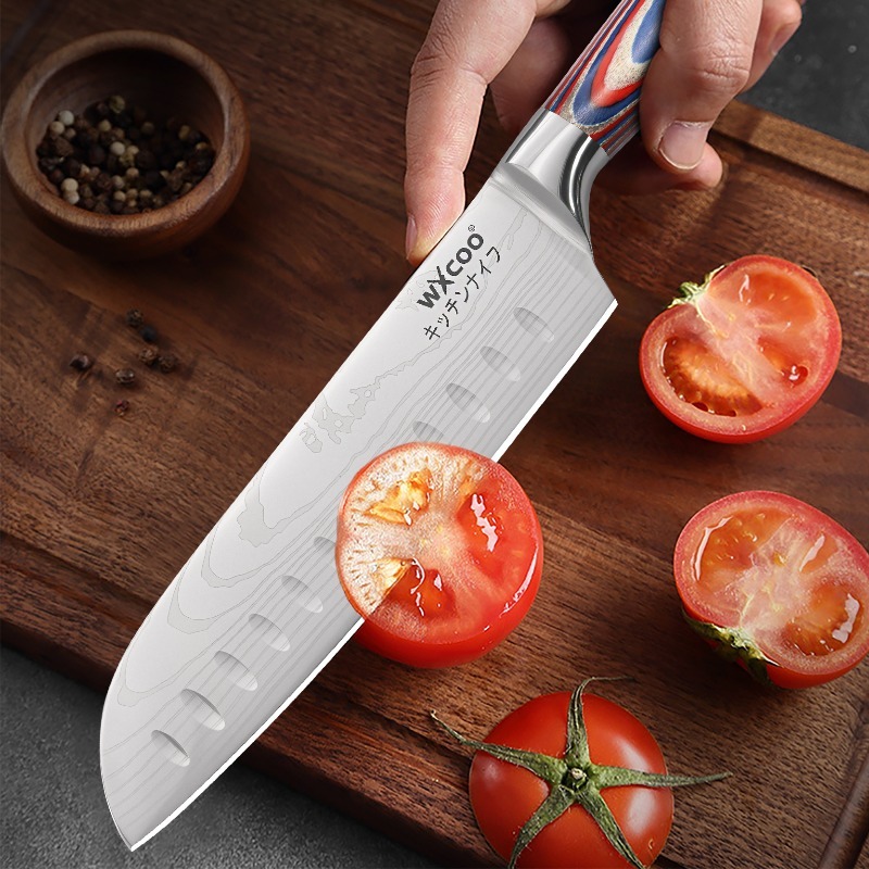 9PCS Professional Stainless Steel Multipurpose Knife Boning Knife Chef Knife Cooking Knife Utility Knife Sharp Sashimi Knife Pizza Small Knives Cutting Knife Fruit Knife Beef Knife Bread Knife