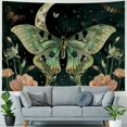 thumbnail image 4 of Shiartex Teal Luna Moth Tapestry Wall Hanging, Moon Phase Stars Cute Plants Butterfly Floral Botanical Nature Aesthetic Celestial Wall Tapestries for Bedroom Home Living Room Dorm Painting, 4 of 6