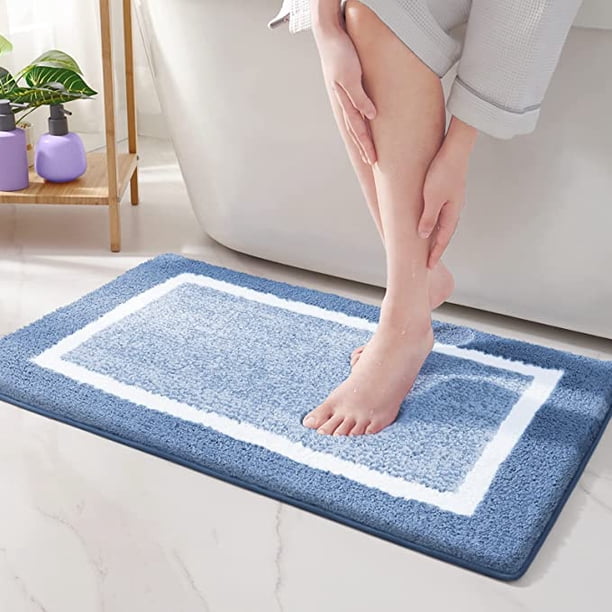 Alfombra de baño antideslizante de color, de microfibra suave, absorbente y lavable a máquina, 40 x 60 cm