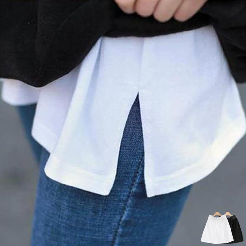 2020 New 2Pcs Adjustable Layering Top Lower Sweep Skirt Versatile Fake Hem Skirt for Sweater Jacket Coat Sweatshirt Irregular Mini Skirt Shirt Extenders 