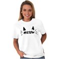 thumbnail image 5 of Meow Crazy Cat Ladies Ears Whiskers Women's Graphic T Shirt Tees Brisco Brands X, 5 of 5