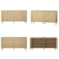 thumbnail image 6 of Eumyviv 4 Door Storage Cabine, Herringbone Accent Sideboard Cabinets, Wood Sideboard Storage Cabinet for Bedroom Living Room, Oak H0143, 6 of 11