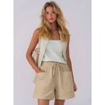 thumbnail image 6 of Women Comfy Drawstring Casual Elastic Waist Pure Color Shorts with Pockets Color S, 6 of 8
