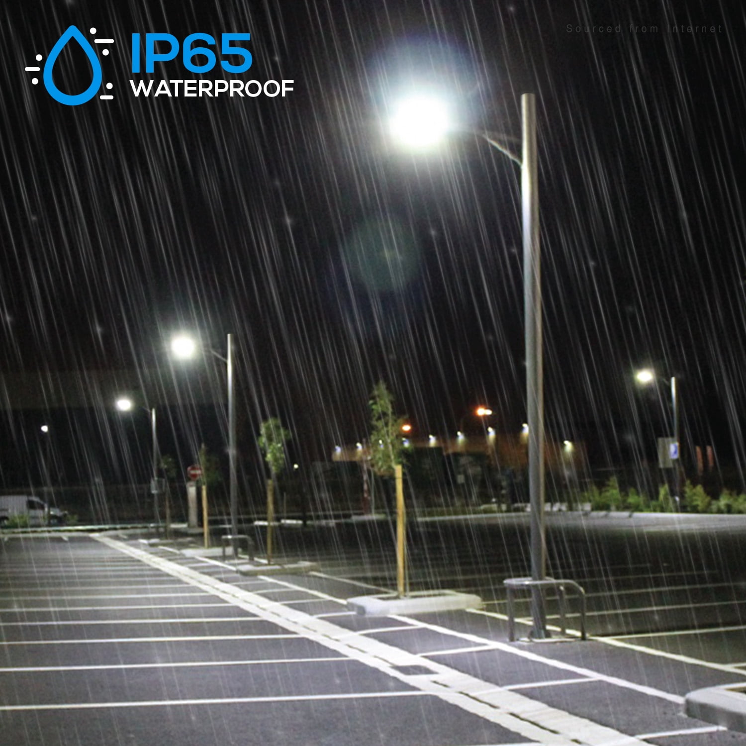 300W Outdoor Hardwired LED Parking Lot Pole Lights, Dusk to Dawn Commercial Security Flood Lights with Photocell, UL & DLC Listed, IP65 Waterproof