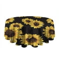 thumbnail image 5 of Round Waterproof Tablecloth Sunflower Pattern Black Background Reusable Indoor/Outdoor Durable Table Cover for Kitchen and Dining Room 60 Inch X 60 Inch, 5 of 6