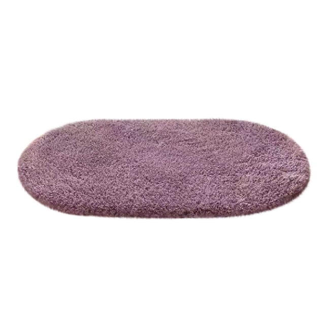 Maplenight Oval Bathroom Rugs Non Slip Washable 35x24in Soft Absorbent Bath Rugs Quick Dry Anti Mold Shower Rug for Bathroom Floor Tub and Shower Purple