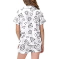 thumbnail image 2 of MIASHUI Ensemble de Pyjamas Unisexes Amusants Peints à la Main Confortables pour la Maison, Blanc, 2-3 Ans, 2 of 6