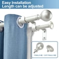 thumbnail image 3 of Urbanest Adjustable Double Curtain Rod Set Metal with Decorative Ball Finials, Heavy-Duty, 48"-84", Antique Silver/Pewter, 3 of 9