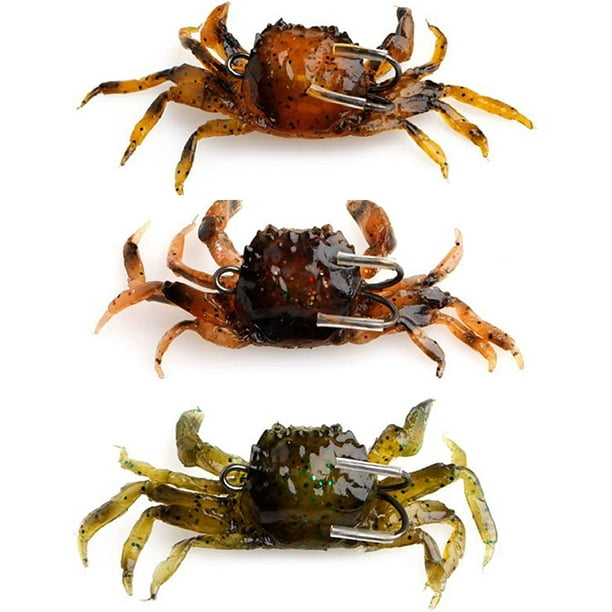 Fishing Lure Crab Lure Simulation Crab Bait Simulation Fishing Lure Crab  Hook Crab Simulation 3D Simulated Crab Bait with Sharp Hooks,MU