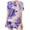 Purple, variant on Fsshion 2 Piece of Outfits for Womens Plus Size Casual Printed Shorts Short Sleeved Round Neck Shirts Set