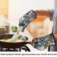 thumbnail image 4 of Cute Oven Mitts,Pioneer Flower Floral Print Pattern Oven Mitt 2-Pack Set,Kitchen Gloves for Oven,Heat Resistant Oven Mitts 7.7"x12", 4 of 7