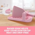 thumbnail image 2 of czcpp-LSVGOE 2 Pack Multiple Utensil Spoon Rest with Drip Pad Non-Slip Heat Resistant Kitchen and Grill Spoon Holder for Spatula, Ladle, Tongs, Kitchen Gadgets, and Cooking Accessories (Cute Pink), 2 of 4