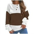 thumbnail image 1 of TACILIP Vêtements d'Automne pour Femmes Chandail en Molleton pour Femmes Chandail Hauts à Manches Longues Col Rond Chemises à Boutons Décontractées Mode Automne Tenues de Printemps Vêtements d'Hiver, Cadeaux pour Femmes, 1 of 4