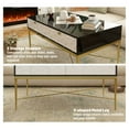 thumbnail image 3 of Wooden Coffee Tables, Modern Black and White Coffee Table with 2 Drawers, Living Room Storage Table, Black+White Scottie Dogs Coffee Tables,Mdf Round Coffee Tables, 3 of 7