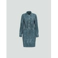 thumbnail image 4 of Mrs Momma Bear Long-Sleeve Printed Denim Athleisure Blue, Denim Midi Dress (Women's), 4 of 6