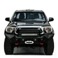 thumbnail image 4 of Vijay Compatible with 2005-2006-2007-2008-2009-2010-2011-2012-2013-2014-2015 Toyota Tacoma Front Bumper Textured Black Steel with Light and D-rings, 4 of 7