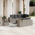 thumbnail image 1 of vidaXL 9 Piece Garden Sofa Set with Cushions Grey Poly Rattan, 1 of 5
