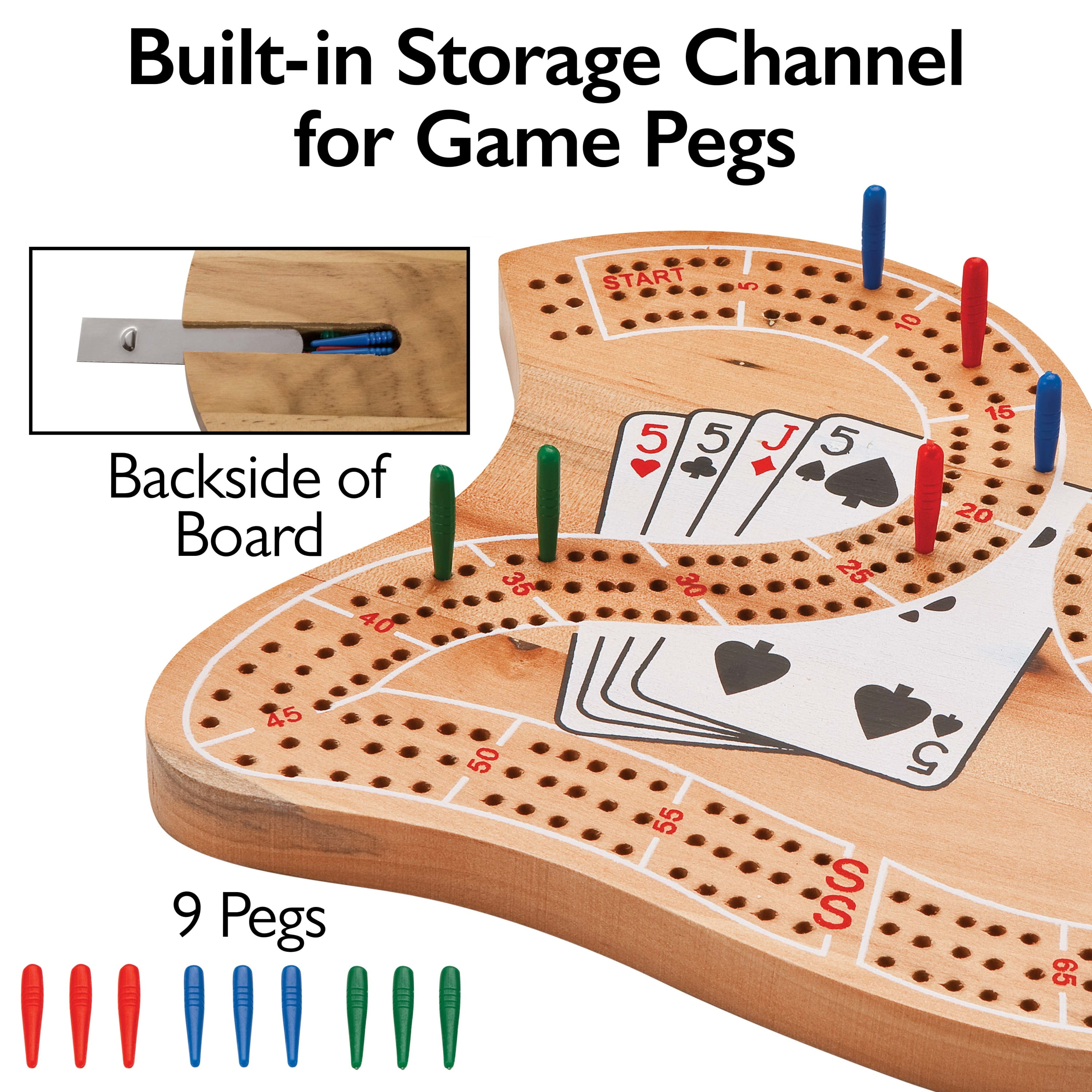 7 cm X 29 cm wooden cribbage board With Pegs 