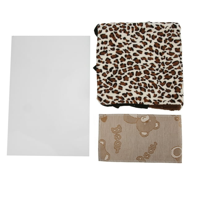 Túnel nido para mascotas de franela para leopardo, escondite para animales pequeños, tubo de juego con cortina con flecos para hámster, cobaya, marrón