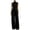 Black, variant on Women's 2 Piece Outfits Sleeveless Mock Neck Button Down Top Wide Leg Pants Elegant Business Casual Workwear Set