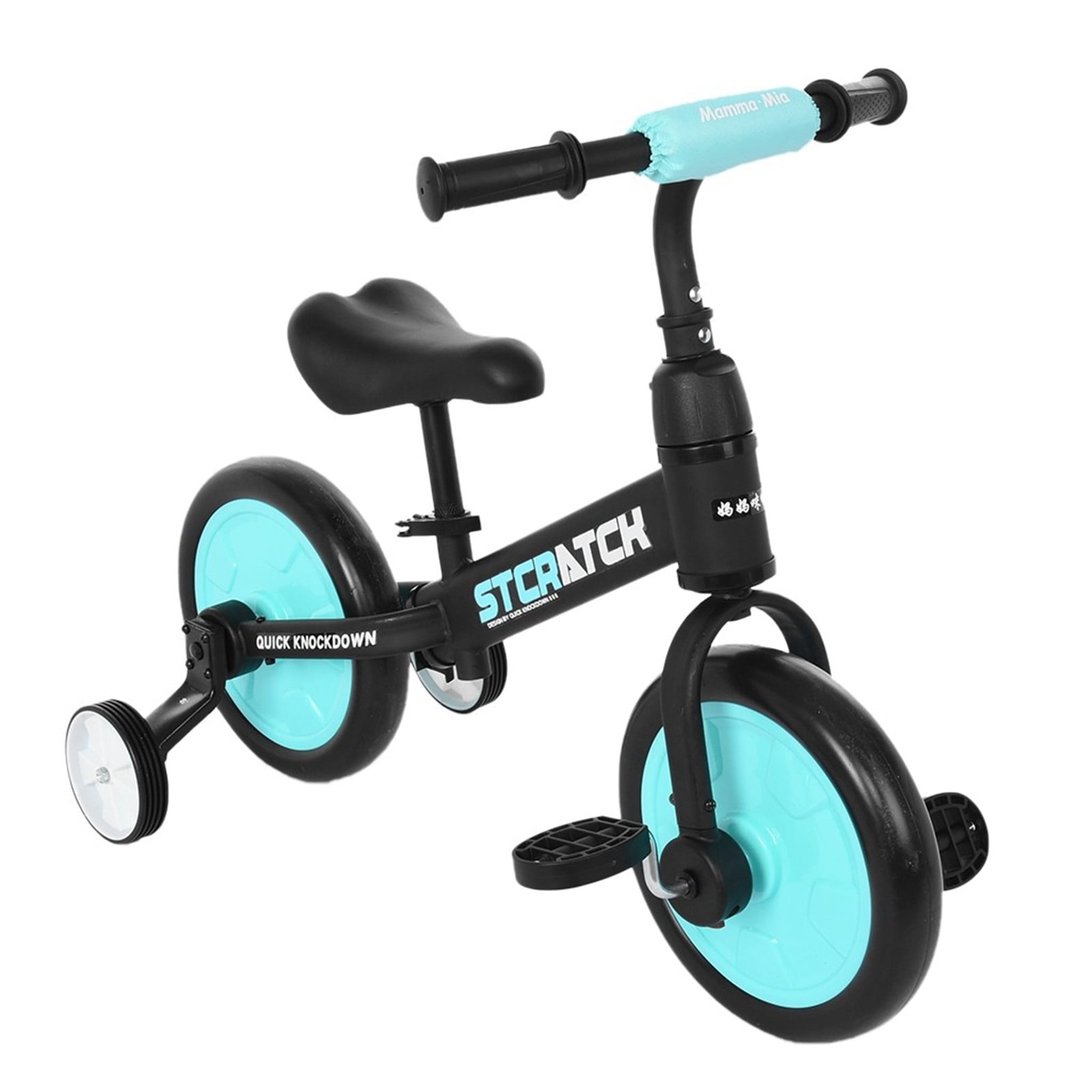 Details about   4-In-1 Kids Bike Balance Bike With Training Wheels And Pedals Toddler Children 